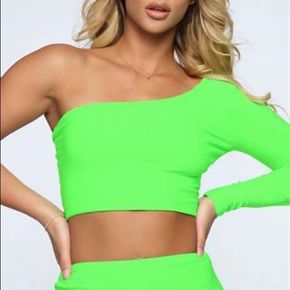 Fashion nova neon green crop top - Picture 3 of 4